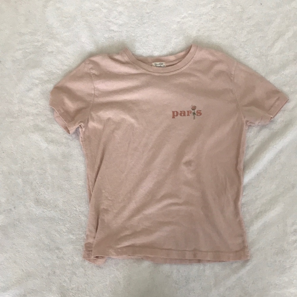 Brandy Melville Jamie Paris Rose Embroidery top